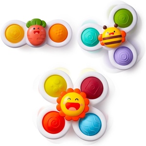 LiKee Strong Suction Cup Fidget Rotating Sensory Bath Toys for Baby Toddler(Sun)