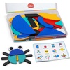 LiKee Wooden Shape Puzzle, 36 Blocks Montessori Toy for Kids 3+ (72, 60 Cards)(1 booklet)