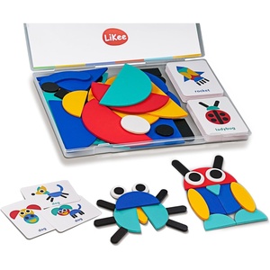 LiKee Wooden Shape Puzzle, 36 Blocks Montessori Toy for Kids 3+ (72, 60 Cards)(60 cards)